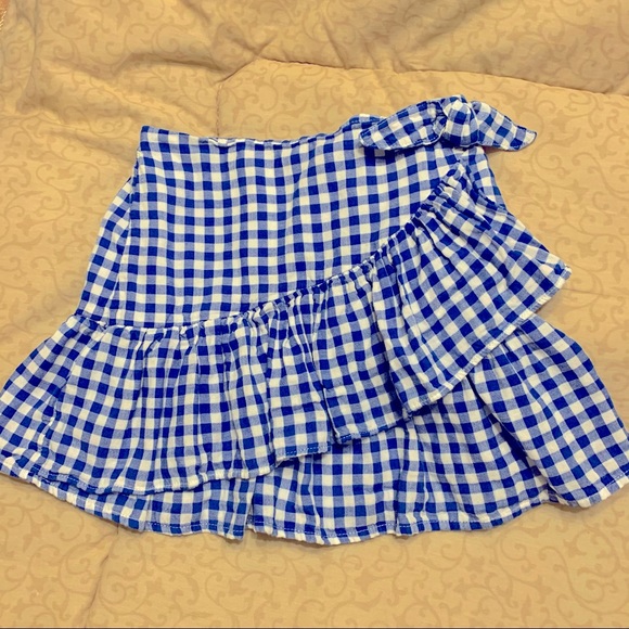 Cat & Jack Other - Cat & Jack Blue Gingham Ruffle Skirt - Size 7/8